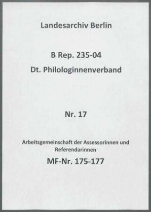 Arbeitsgemeinschaft der Assessorinnen und Referendarinnen