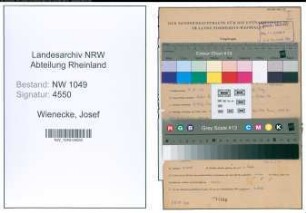 Entnazifizierung Josef Wienecke , geb. 08.08.1906 (Justizangestellter)