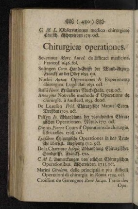 Chirurgicæ operationes.