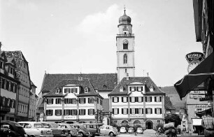 Bad Mergentheim: Marktplatz mit Turm der Schlosskirche