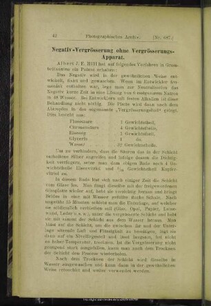 Negativ-Vergrösserung ohne Vergrösserungs-Apparat