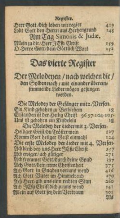 Das vierte Register Der Melodeyen ...