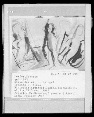 Stehender Akt und Spiegel