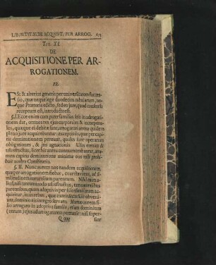 Tit. XI. De Acquisitione Per Arrogationem.