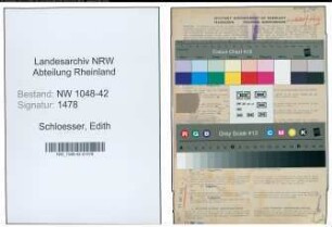 Entnazifizierung Edith Schloesser , geb. 20.04.1911 (Sekretaerin)
