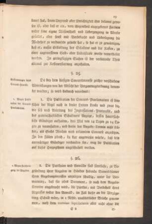 §. 25. Bestimmungen beym Concurs-Proceße. 1. Wegen Publication der Concurs-Proclamatum.