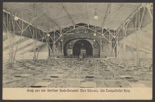 Ansichtskarte Halle der „Berliner Bock-Brauerei“, Am Tempelhofer Berg