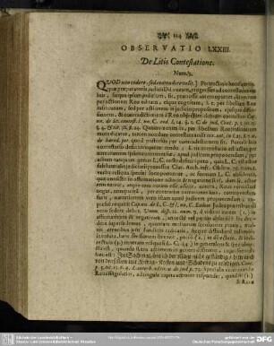 Observatio LXXIII. De Litis Contestatione