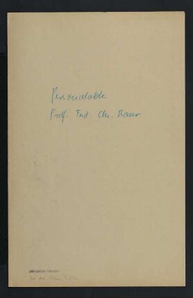 Personalakte Prof. Ferdinand Christian Baur