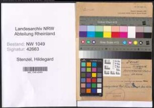 Entnazifizierung Hildegard Stenzel , geb. 10.10.1908 ()