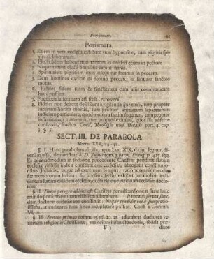 Sectio III. De Parabola