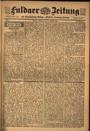 Zweite Ausgabe vom Samstag, den 15. Januar 1898.