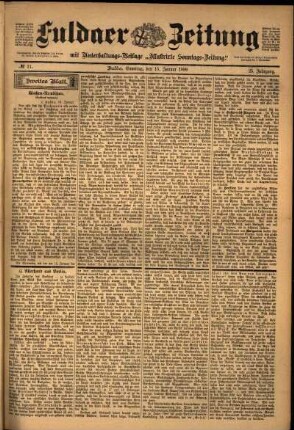 Zweite Ausgabe vom Samstag, den 15. Januar 1898.