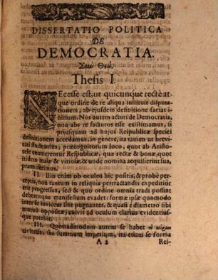 Dissertatio Politica De Democratia