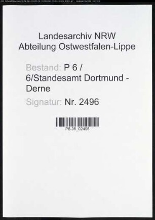 Sterberegister Standesamt Dortmund-Derne (XIV)