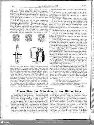 Etwas über das Schaufenster des Uhrmachers