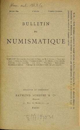 Bulletin de numismatique. 2. 1893/94