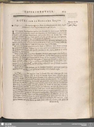 Notes Sur La Douzième Leçon