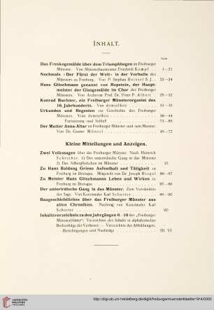 Inhaltsverzeichnis Jahrgang 10