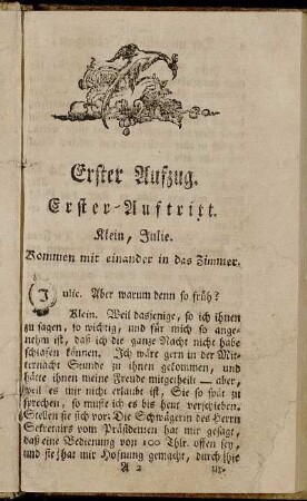 Erster Auftritt. - Sechster Auftritt.