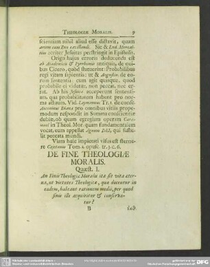 De Fine Theologiae Moralis
