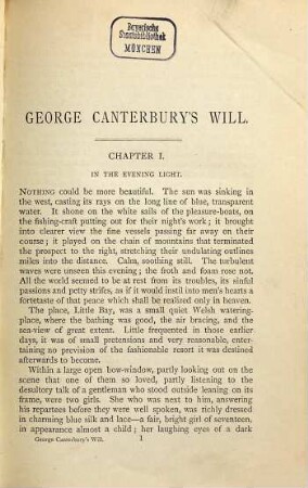George Canterbury's will : A novel