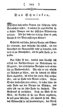 Das Schminken