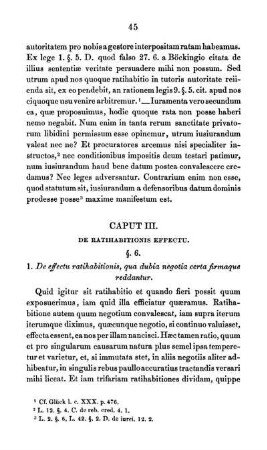 Caput III. DE RATIHABITIONIS EFFECTU.