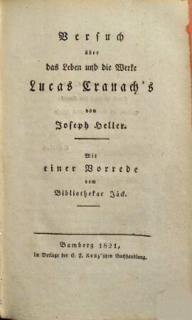 Lucas Cranachs Leben und Werke