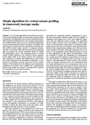 Simple algorithms for vertical seismic profiling in transversely isotropic media