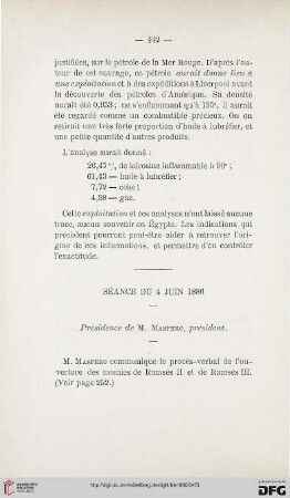 Séance du 4 Juin 1886