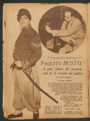 Paquito Busto, el actor cómico del momento, está en el corazón del público