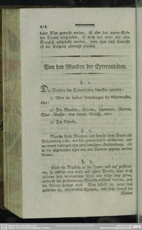 Von den Wunden der Extremitäten