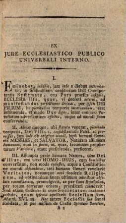 Conspectus tentaminis publici ex jure ecclesiastico, theologia pastorali, et jure naturae