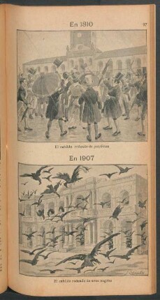En 1810, en 1907 - [Viñeta cómica]