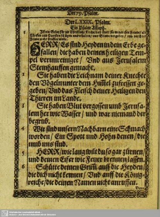 Der LXXIX. Psalm