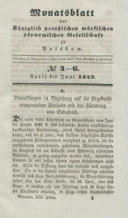 No 4-6. April bis Juni 1842.