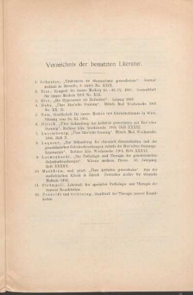 Verzeichnis der benutzten Literatur.