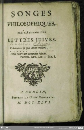 Songes Philosophiques