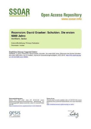 Rezension: David Graeber: Schulden. Die ersten 5000 Jahre
