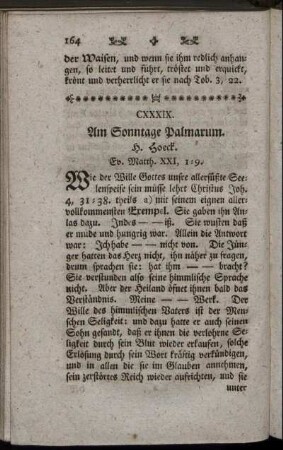 CXXXIX. Am Sonntage Palmarum. Ev. Matth.XXI, 1-9.