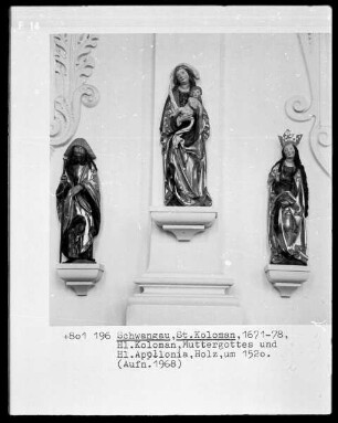 Der heilige Koloman, die Muttergottes und die heilige Apollonia