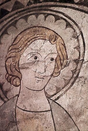 Gruppe von drei Aposteln, darunter Bartholomaeus und Matthias