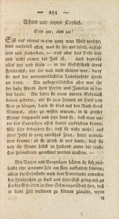 Achtes und letztes Kapitel. Ende gut; alles gut!