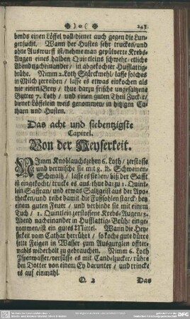 Das acht und siebentzigste Capitel. Von der Heyserkeit