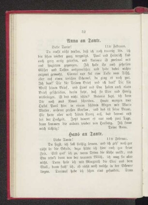 Hans an Tante.