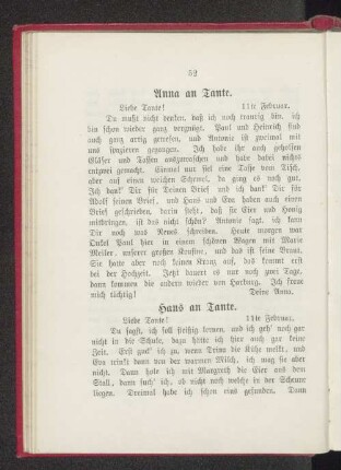 Hans an Tante.