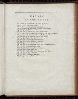 Errata Du Tome Second.