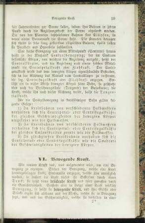 VI. Bewegende Kraft