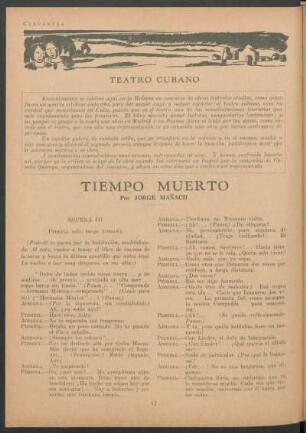 Teatro cubano - Tiempo muerto